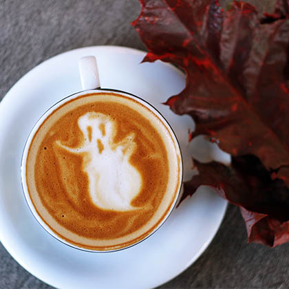 Latte with ghost latte art